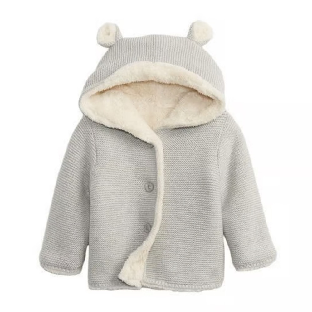 NWOT Baby Gap Sherpa-Lined Hooded Sweater